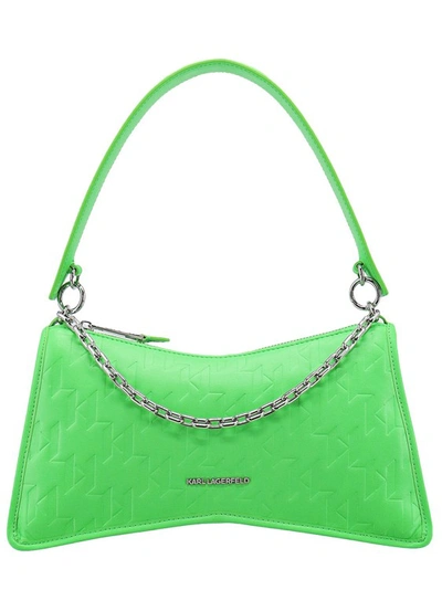 Karl Lagerfeld Green Recycled Material Shoulder Bag