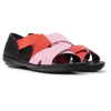 Camper Colour-block Strap Sandals In Black,pink,red