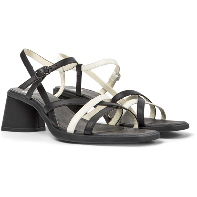 Camper Woman Sandals Black Size 10 Cowhide In Black,white