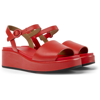 Camper Misia Platform Wedge Sandal In Red