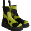 Camperlab Black & Green Eki Ankle Boots In Green,black