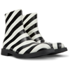 Camper Striped Ankle Boots In White,black