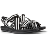 Camper Gestreifte Match Sandalen In Black,white