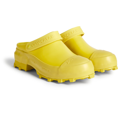 Camperlab Traktori  Leather Sabot In Yellow