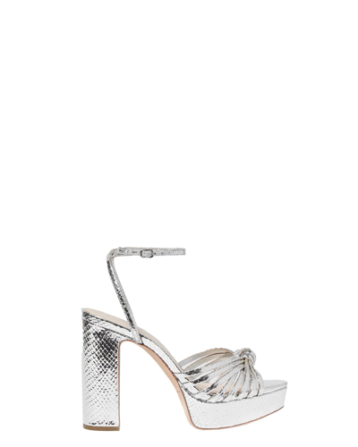 Loeffler Randall Rivka Knot Platform Sandals In Silver