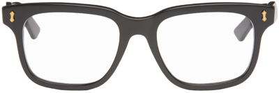 Gucci Demo Rectangular Men's Eyeglasses Gg0006oan 001 55 In 001 Black Black Transparent