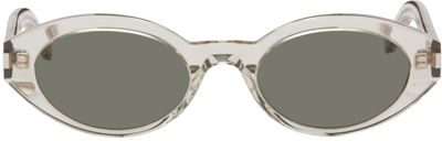 Saint Laurent Beige Sl 567 Sunglasses In Beige-beige-grey