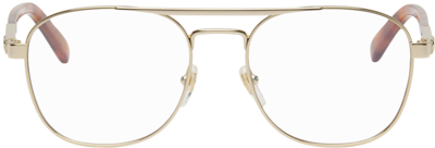 Gucci Gold Aviator Sunglasses In Gold-havana-transpar