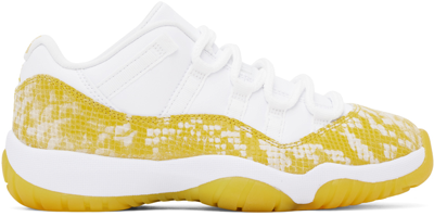 Nike Air Jordan Retro 11 Snake-effect Leather-trimmed Neoprene Sneakers In Weiss