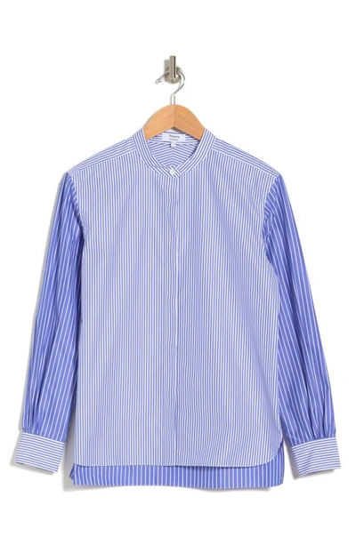 Theory Stripe Long Sleeve Button-up Shirt In Blue Multi