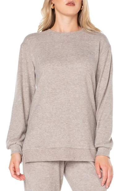 Rachel Rachel Roy Alanis Side Slit Pullover Sweatshirt In Taupe