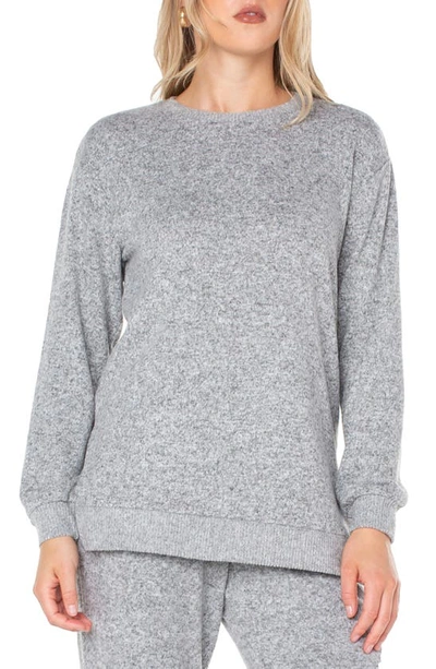 Rachel Rachel Roy Alanis Side Slit Pullover Sweatshirt In Heather Grey