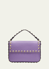 Valentino Garavani Rockstud Top Handle Shoulder Bag In Glicine