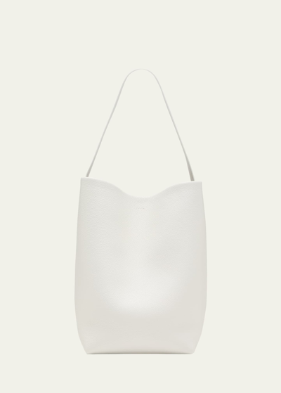 The Row N/s Park Tote Large In Lux Grained Calfksin In White