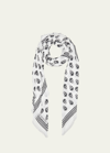 Alexander Mcqueen Men's Skull-print Square Scarf In Navy/ivory