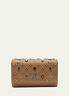 Christian Louboutin Paloma Fold-over Embellished Clutch Bag In Brown