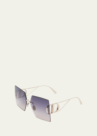 Dior Cd Rimless Square Metal Sunglasses In Gray Gradient