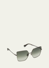 Max Mara Tonal Metal Butterfly Sunglasses In Shiny Black