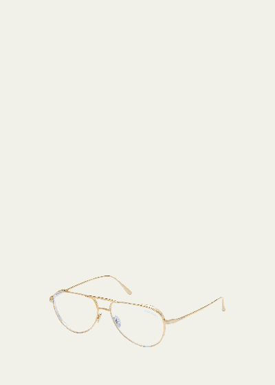 Tom Ford Titanium Aviator Optical Frames In Rose Gold