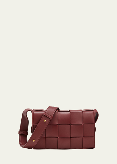 Bottega Veneta Cassette Intrecciato Lambskin Shoulder Bag In Barolo