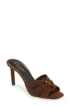 Saint Laurent Tribute Slide Sandal In Brown