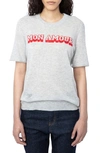 Zadig & Voltaire Mon Amour-jacquard Cashmere Sweater In Neige