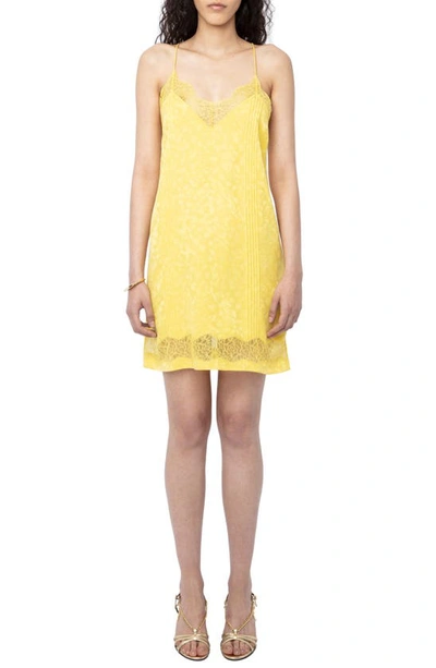 Zadig & Voltaire Crystal Silk Jacquard Dress In Sun