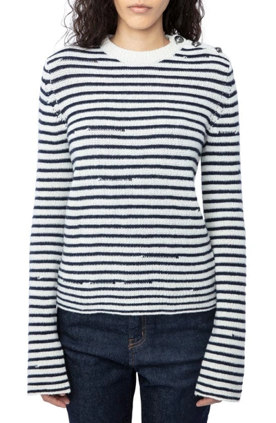 Zadig & Voltaire Zadig&voltaire Womens Sugar Jade Striped Cashmere And Wool-blend Jumper