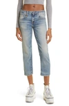 R13 Boy Straight-leg Crop Jeans In Hester Blue Stretch