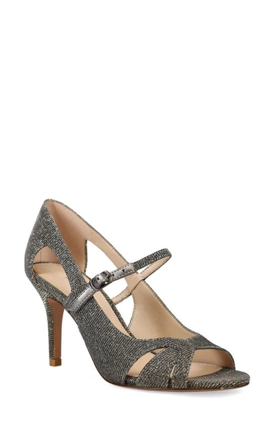 Pelle Moda Rosita 2 Metallic Peep Toe Pump In Smoke