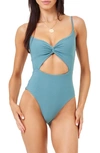 L*space Kyslee Twisted Cutout One-piece Swimsuit In Slated Glass