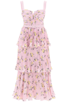 SELF-PORTRAIT MIDI TIERED DRESS WITH FLORAL PATTERN