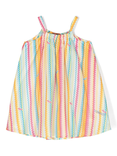 Missoni Kids' Zigzag-print Sleeveless Top In Pink