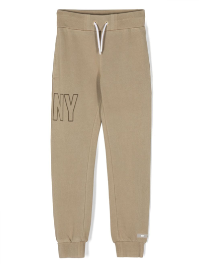 Dkny Kids' Logo-print Track Pants In Green