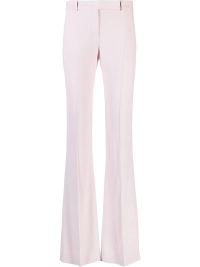 Alexander Mcqueen Flared Crepe Trousers In Pink