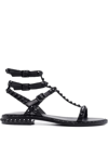 Ash Play Bis Model Sandal With Black Leather Straps In Black