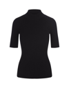 Stella Mccartney High-neck Rib Knit Top In Black