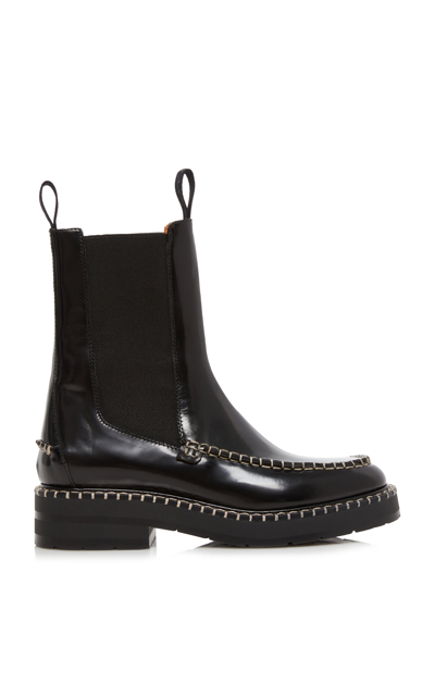 Chloé Noua Leather Ankle Boots In Black