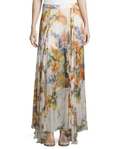 Haute Hippie Chance Floral-print Silk Maxi Skirt, Multi
