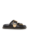 Chloé Rebecca Leather Slide Sandals In Black