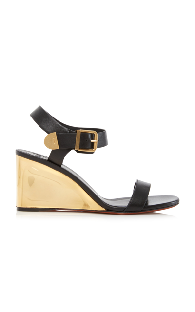 Chloé Rebecca 70mm Wedge Sandals In Black