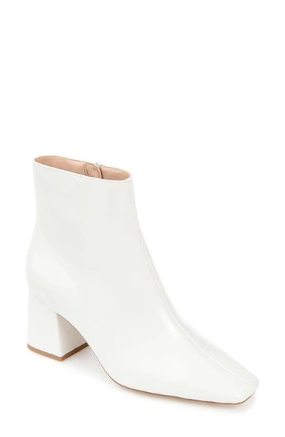Journee Collection Haylinn Square Toe Bootie In White