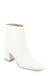 Journee Collection Haylinn Square Toe Bootie In Matte/ White