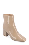 Journee Collection Haylinn Square Toe Bootie In Taupe Pu