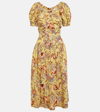 Ulla Johnson Golda Floral Cotton Puff-sleeve Midi Dress In Multi