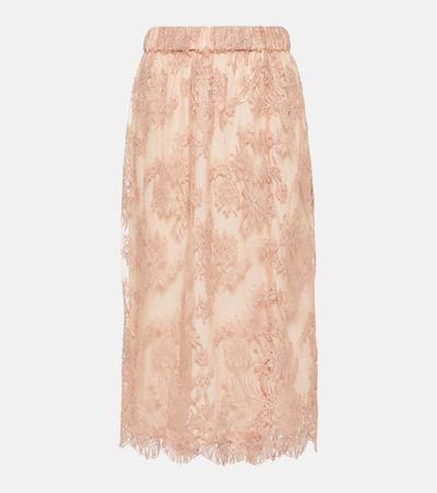 GUCCI FLORAL LACE MIDI SKIRT