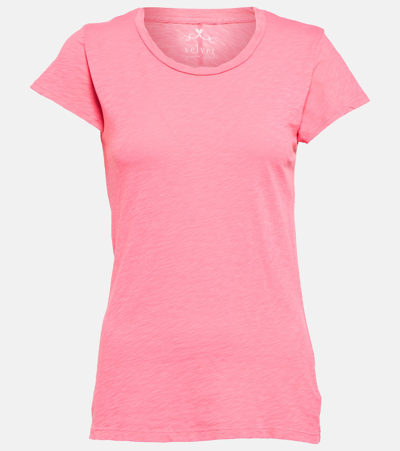 Velvet Odelia Cotton Jersey T-shirt In Pink