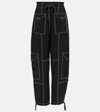 Ganni Straight Leg Cargo Pants In Black