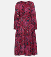 Ulla Johnson Helia Floral Cutout Long Sleeve Cotton Blend Dress In Multicoloured