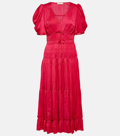 Ulla Johnson Daria Midi Dress In Red